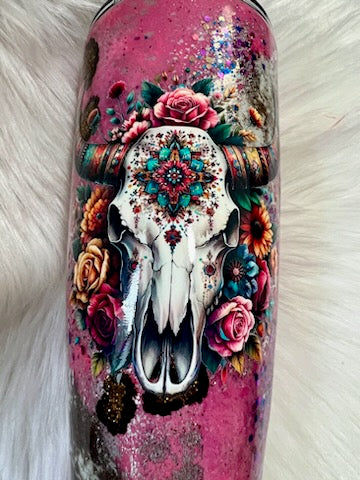 30oz Pink Western/Skull - Pilsner