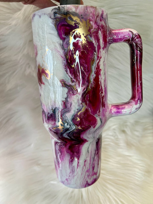 FRAYLE 40 oz Wine/Pink/Gold Marble