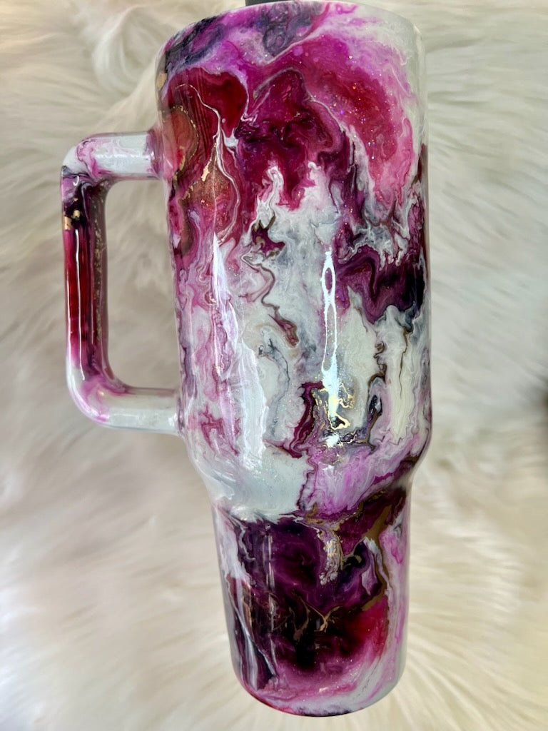 FRAYLE 40 oz Wine/Pink/Gold Marble