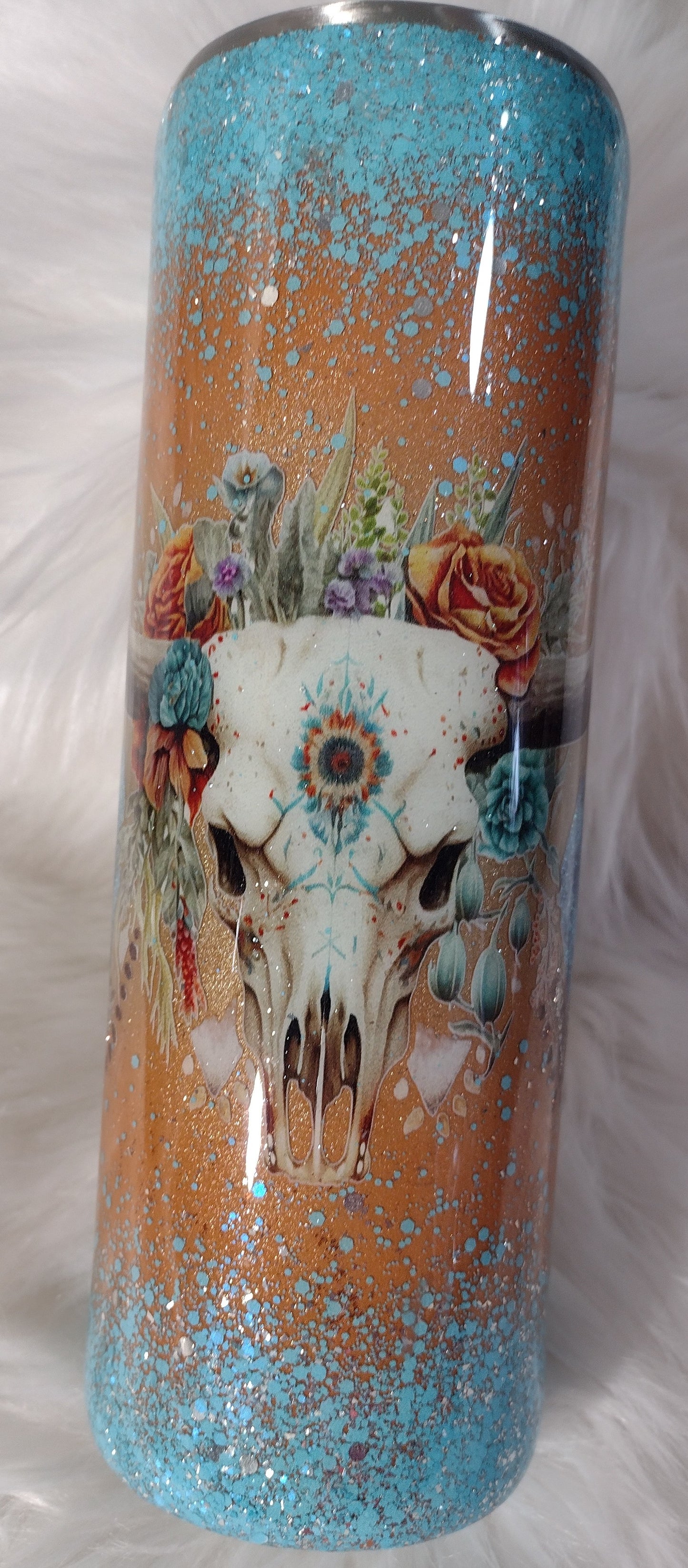 SUSAN 30 oz Duo Orange/Blue Skull