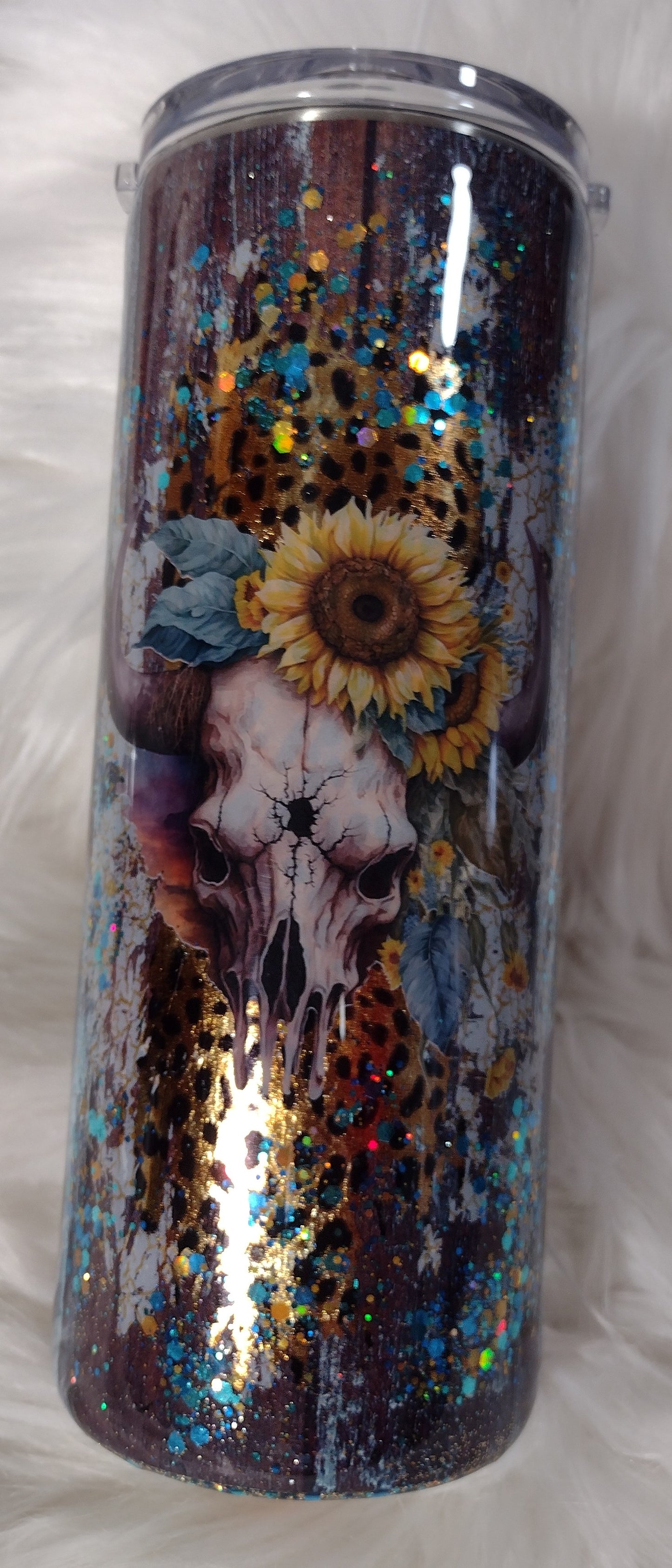 TINA 25 oz Duo Barnwood/Skull/Sunflower