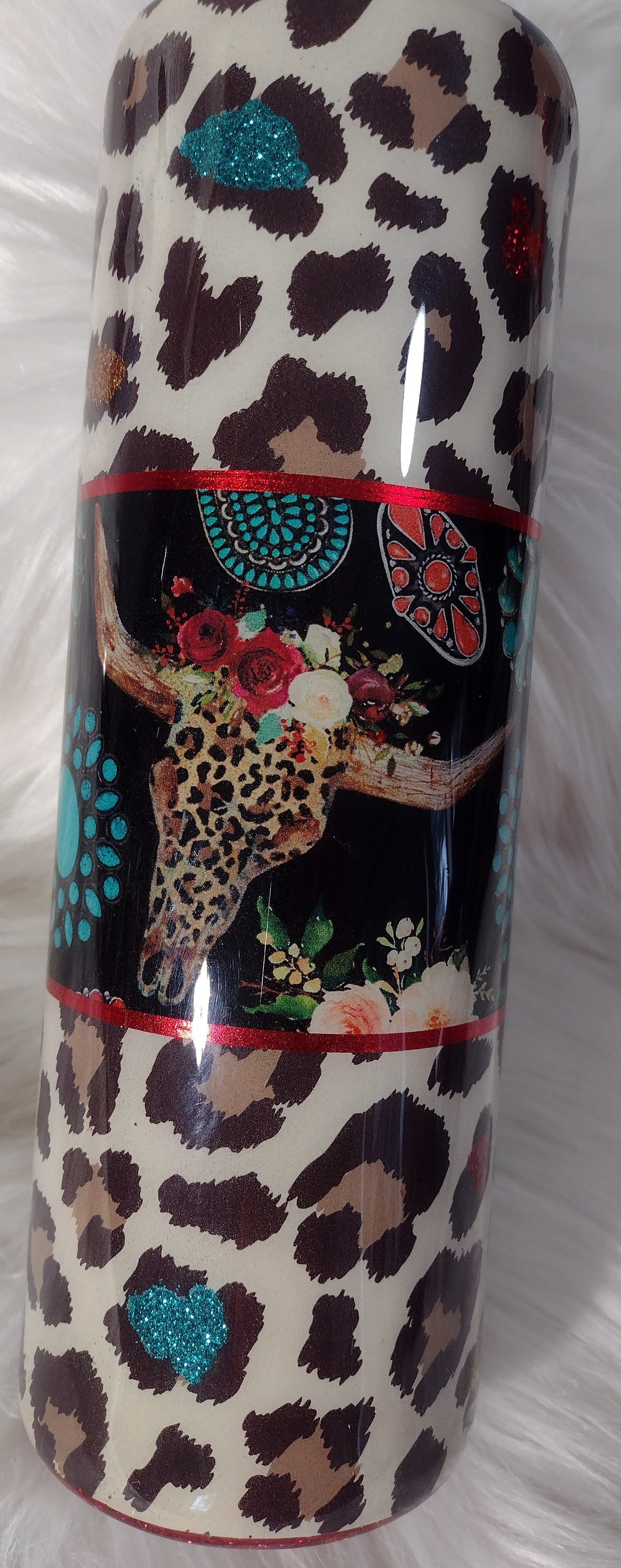 GENA 30 oz Leopard/Turquoise/Skull