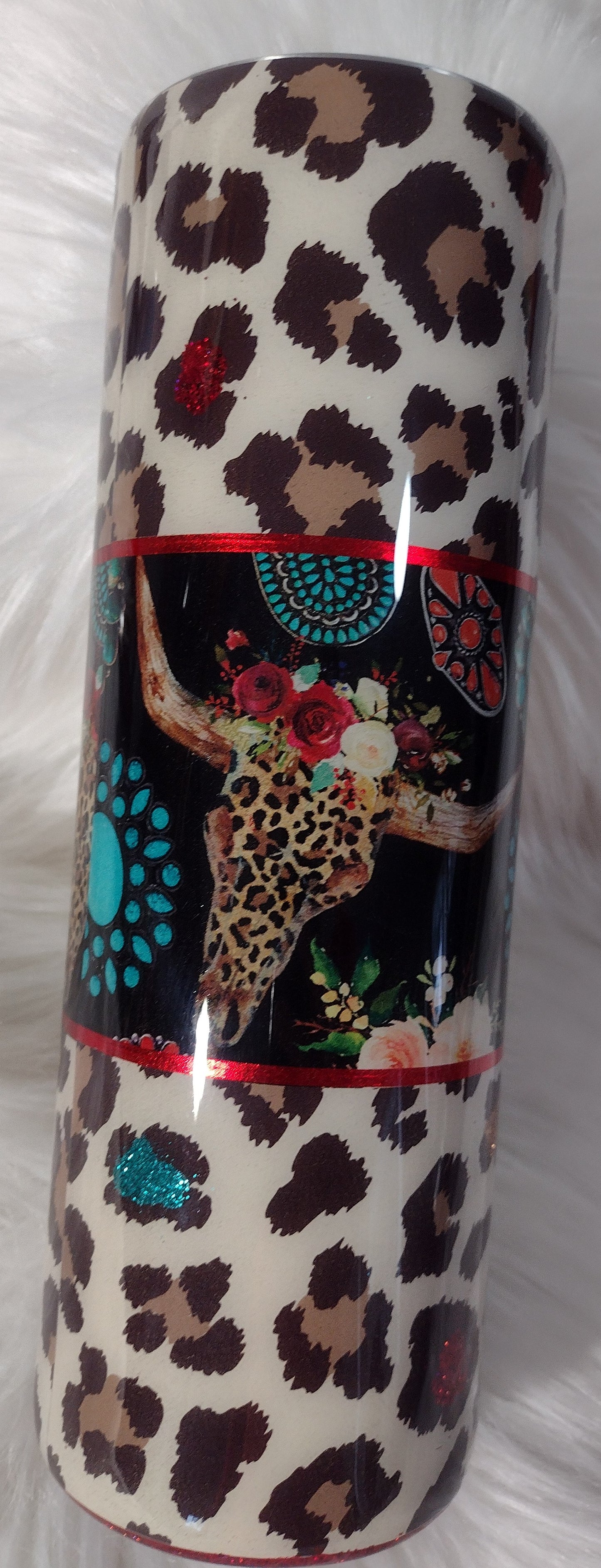 GENA 30 oz Leopard/Turquoise/Skull