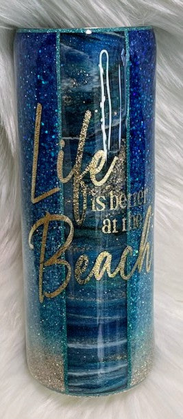 20oz Beach Tumbler - "Life is Better at the Beach"